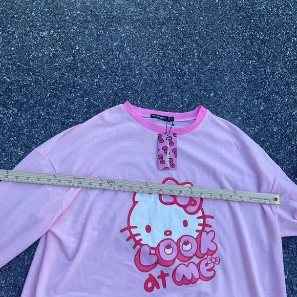 Hello kitty x SHEIN CROP-TOP Pullover new xl womens pink - Picture 7 of 8